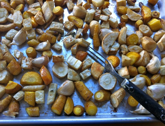 parsnip carrot celeriac garlic roasted