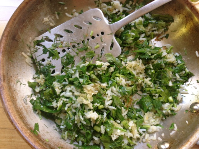 herbs leftover rice