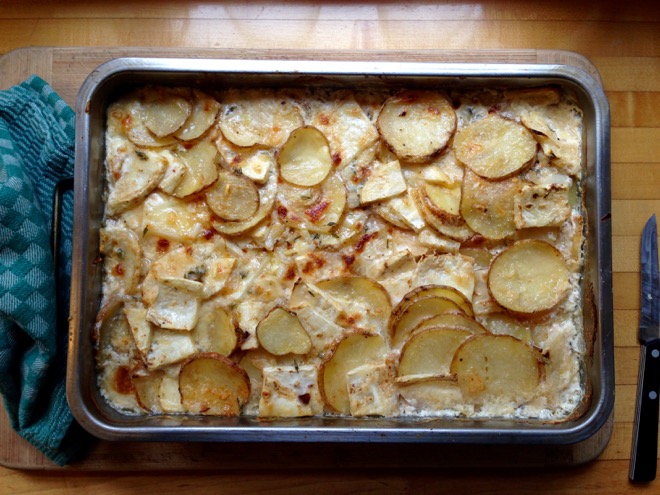 scalloped potatoes w celeriac